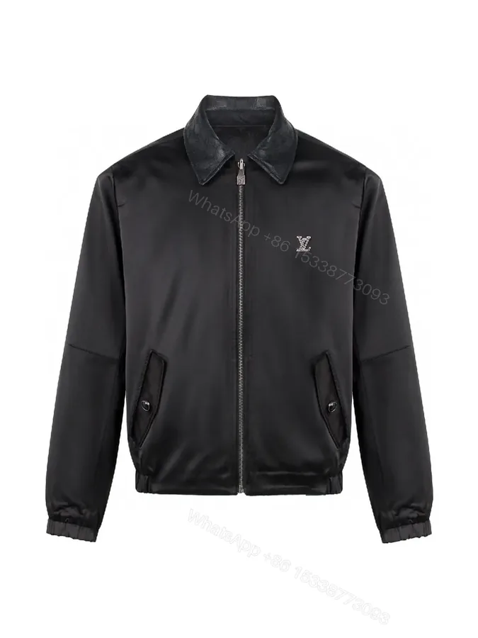 View 1 of Satin-Trim Coach Jacket with Monogram Detail