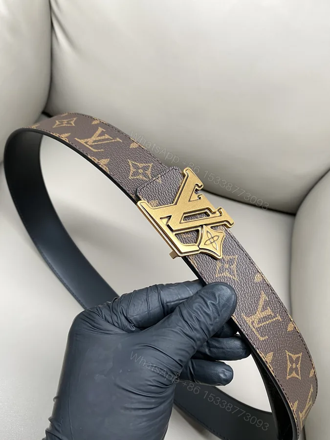 View 1 of LV 高仿 Monogram 經典皮帶 金扣質感款