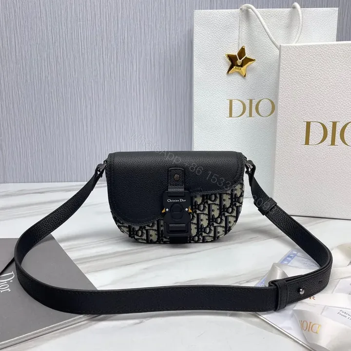 View 1 of Compact Dior-Inspired Crossbody: Elliptical Charm Bag