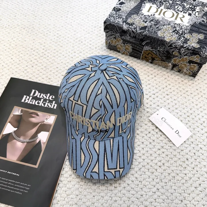 View 1 of Dior高仿淺藍老花棒球帽精品刺繡鴨舌帽