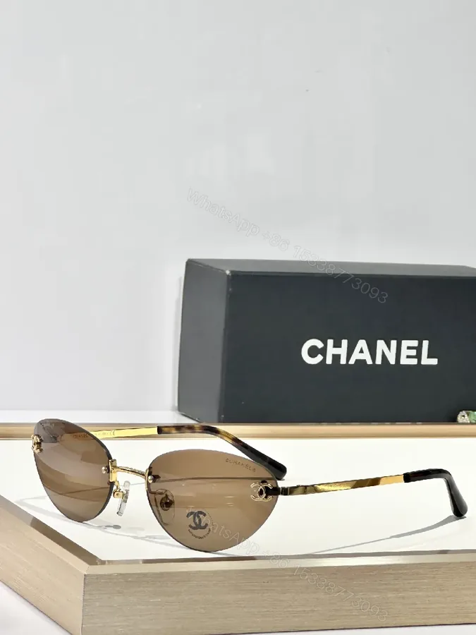 View 1 of Aviator Sunglasses: Luxe Gold-Bridge, Brew Lenses, Minimal Chanel-Inspired Iconic Style