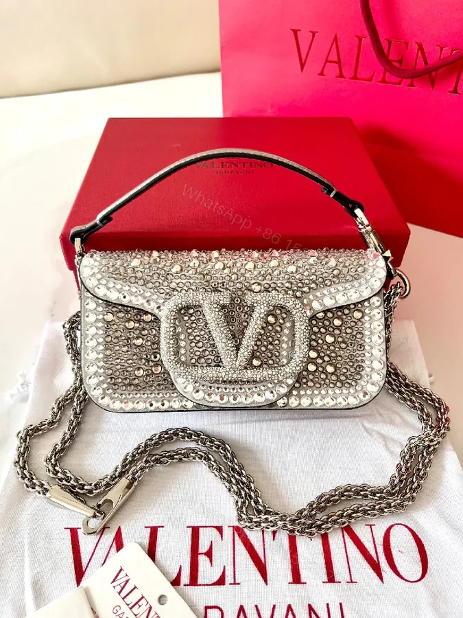 View 1 of Glam Rock Crystal-Embellished Mini Bag with Logo Twist