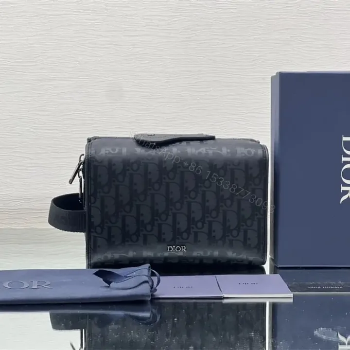 View 1 of 高仿Dior*Lingot系列2ADH00N印花尼龍料化妝收納包黑色免檢版