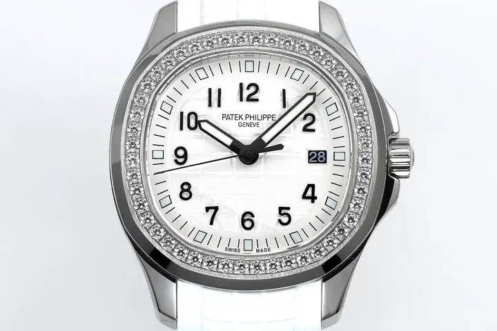 View 1 of Patek Philippe Aquanaut White Diamond Watch Rubber Strap Ultimate 39MM PP-AQUANAUT-39-WHT-DIA-RUB