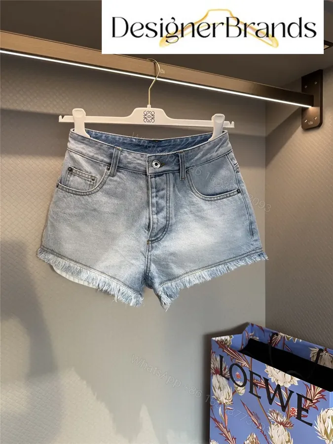 View 1 of LOEWE Paula Ibiza Anagram Embroidered Denim Shorts