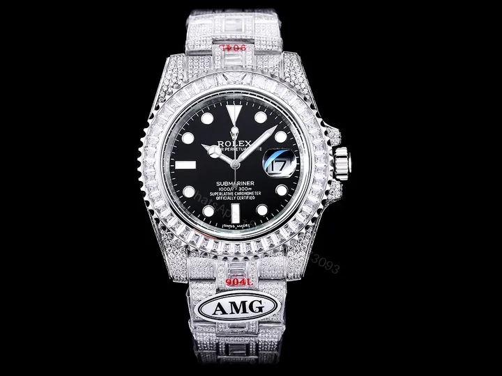 View 1 of Rolex Submariner Black Pavé 40mm Replica RG-ROLEX-SUB-BLACK-PAVE-40