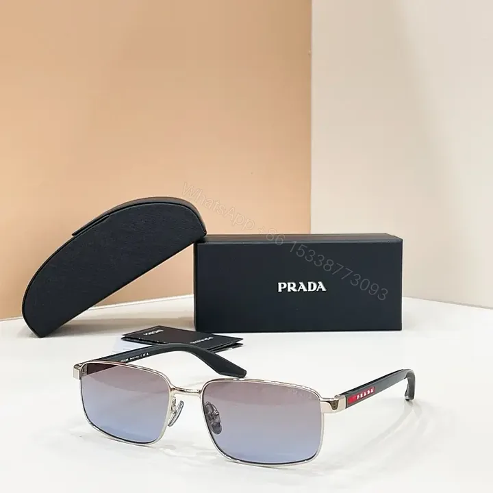View 1 of Silver-Toned Metal Aviator Sunglasses with Gradient Lenses and Prada Logo