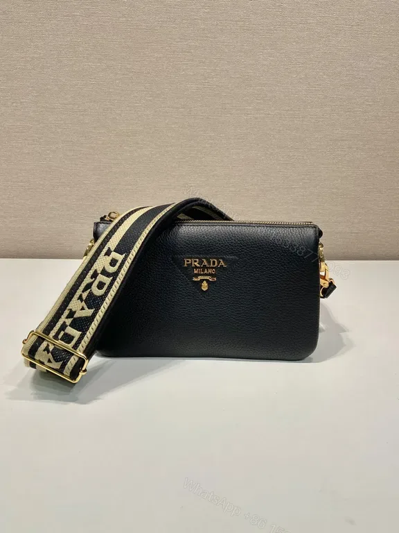 View 1 of Sleek Black Prada Crossbody â€” Precision Craft, Everyday Poise