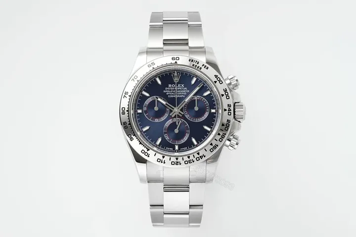 View 1 of 3A Factory Clean Factory APS Daytona Platinum Blue Dial Watch