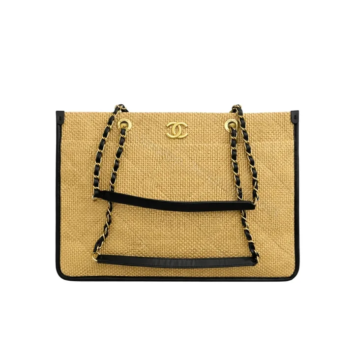 View 1 of Chanel Shopping Bag Natural Straw Beige 39Cm