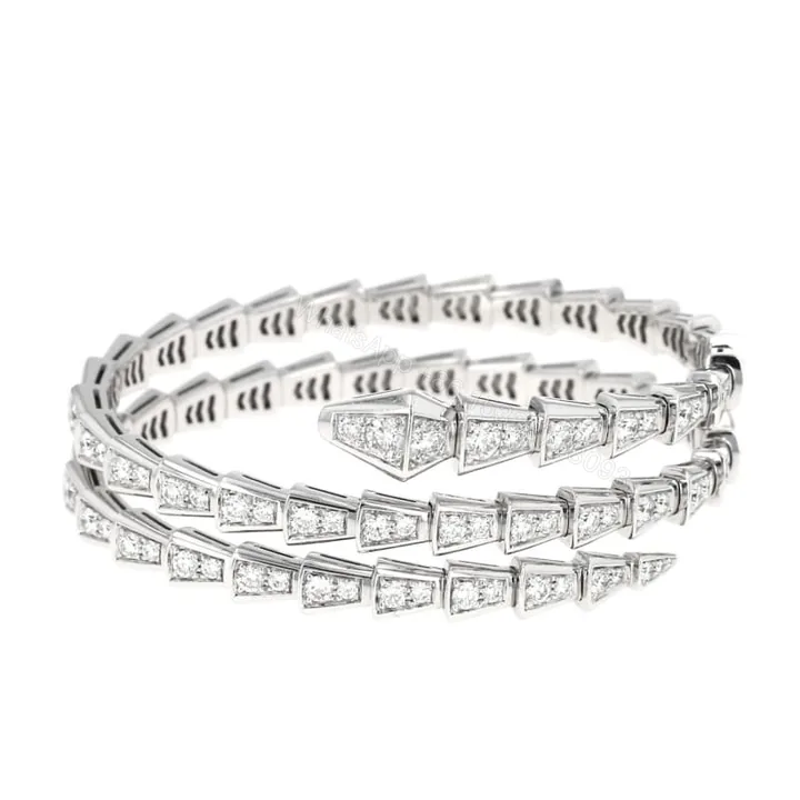 View 1 of Cheap Bulgari Serpenti Viper 18K Gold Full Lab Diamond Bracelet