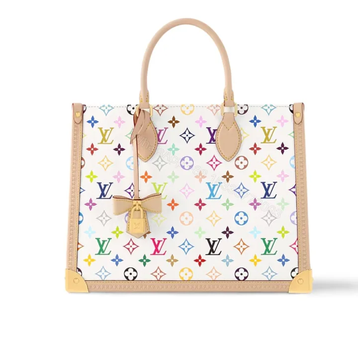 View 1 of Louis Vuitton X Murakami Onthego MM Monogram White 35Cm M13079