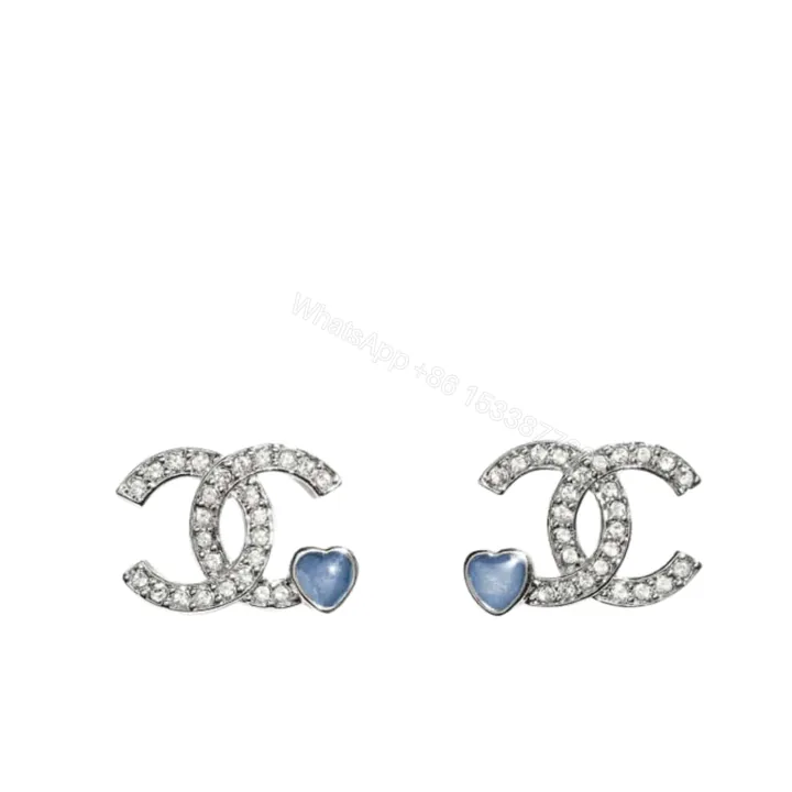 View 1 of CHANEL STUD EARINGS SILVER BLUE ABF526 B19974 NAFTR