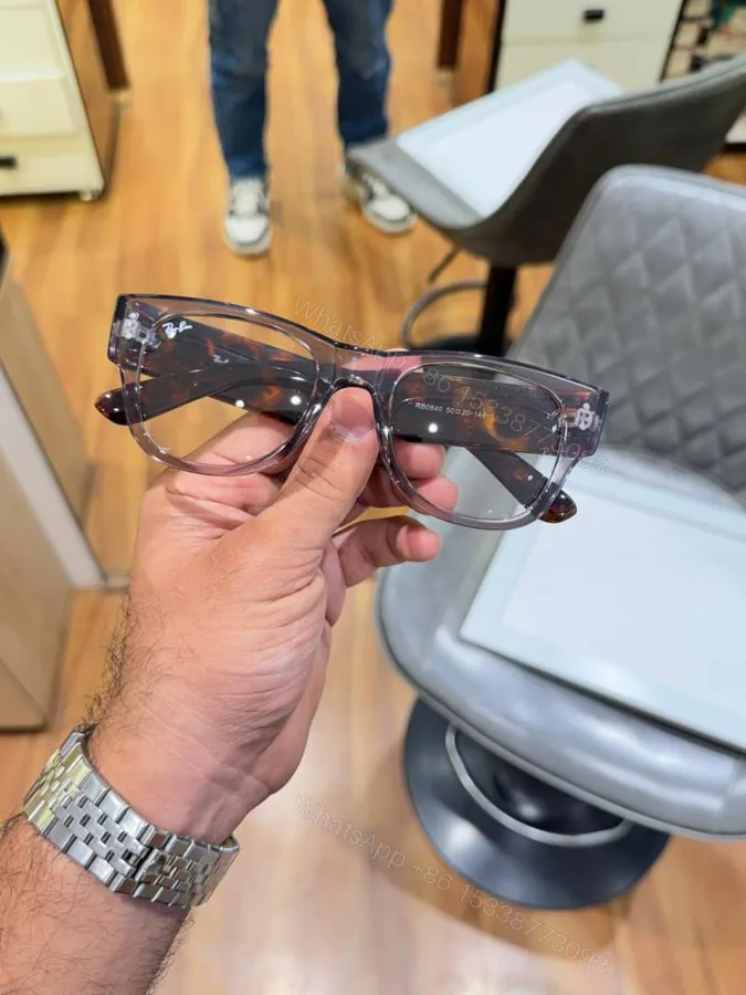 View 1 of First Copy Ray-Ban 0840 Grey Tiger Plano Men’s Sunglasses