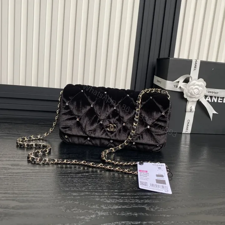 View 1 of Velvet Quilted Crossbody: Couture Chain, Evening Essential