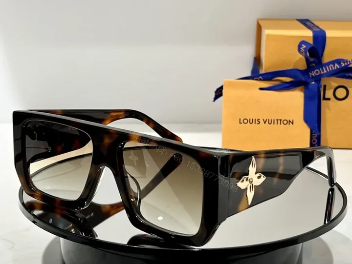 View 1 of Tortoiseshell Acetate Oversized LV Sunglasses - Designer Edge