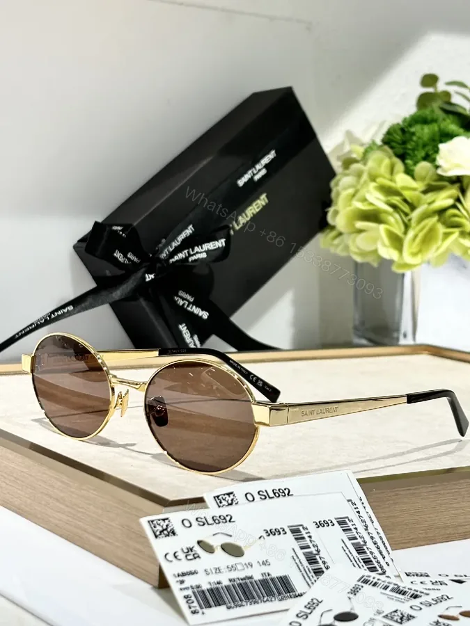 View 1 of Gold-Tone Round Sunglasses: Luxe Details, All-Day Comfort