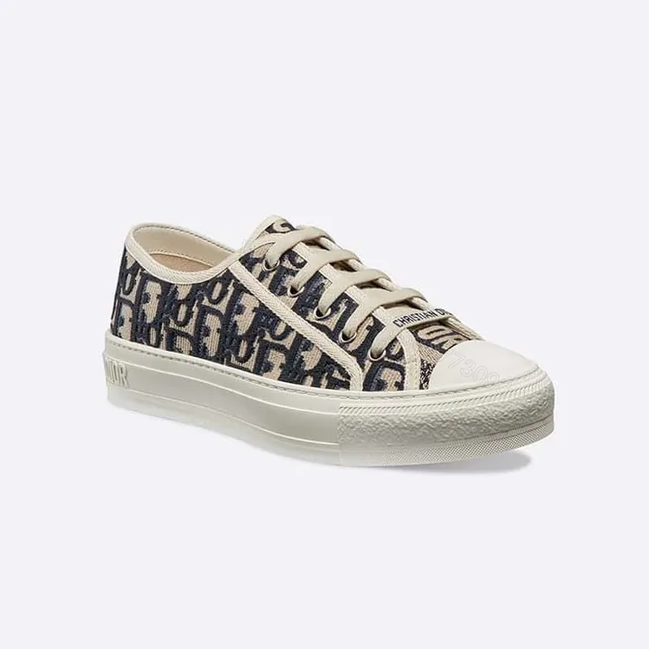 View 1 of WALK’N’DIOR SNEAKERS WOMEN OBLIQUE EMBROIDERED COTTON BLUE – CD159
