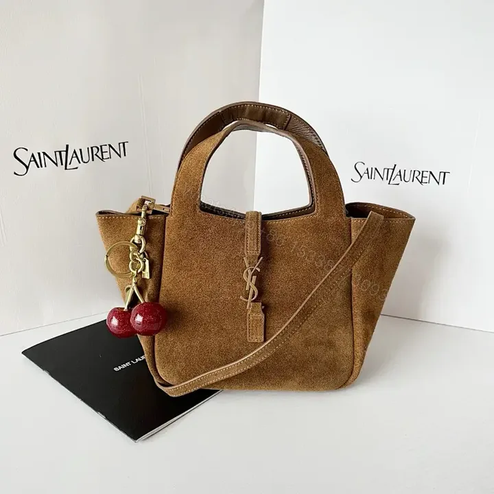 View 1 of Textured Suede Tote: Luxe Hardware Everyday Bag