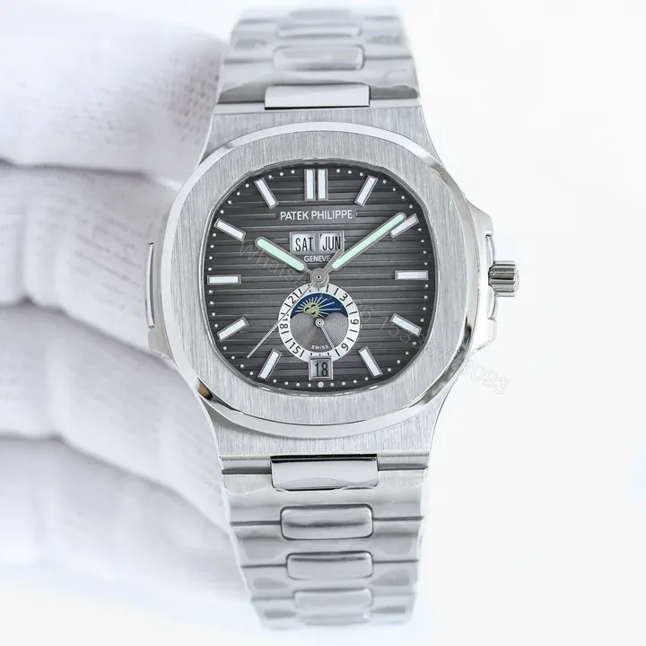 View 1 of Patek Philippe Super Clone Nautilus 5726 Grey Dial Steel Bracelet Premium 40MM PATEK-NAUT5726-GRY