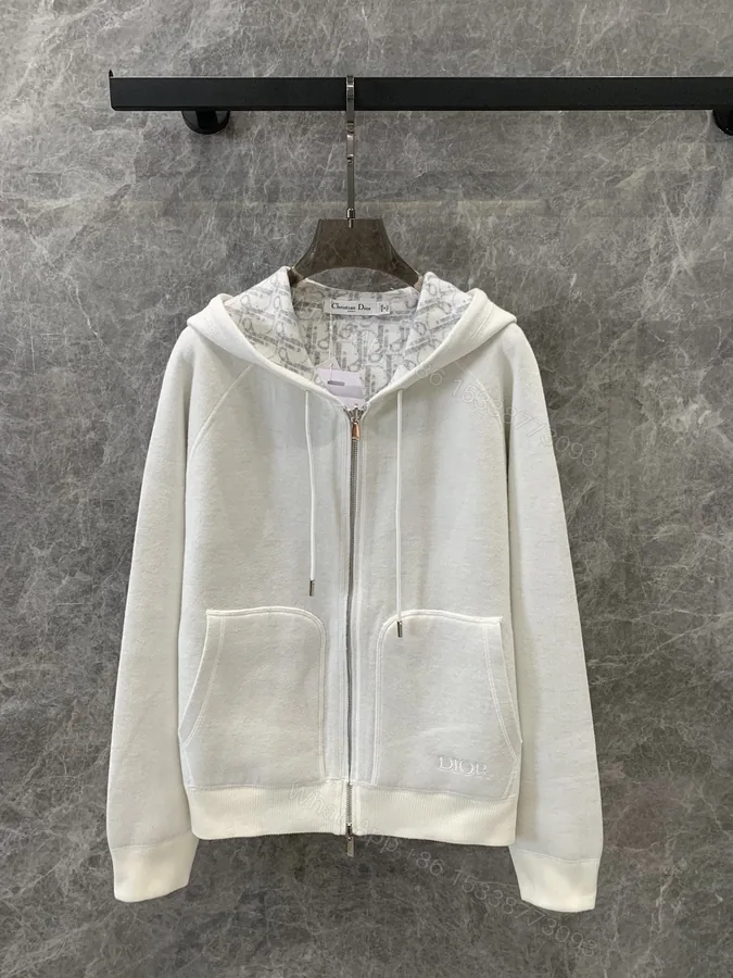 View 1 of Dior 原單連帽開衫衛衣 滿版LOGO內襯款