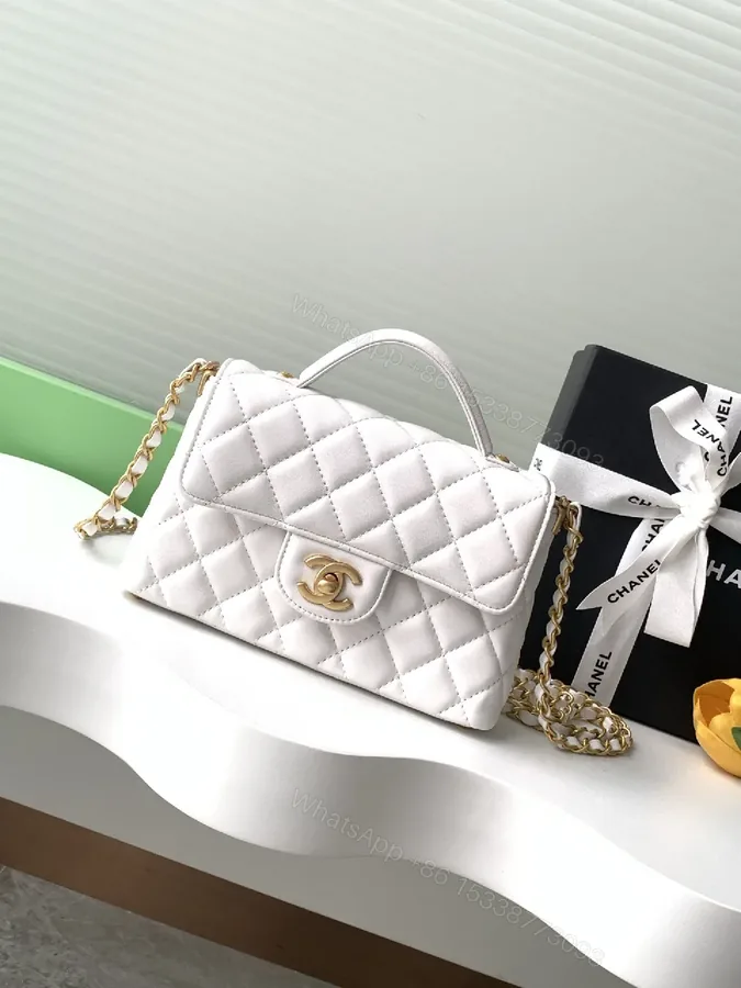 View 1 of Quilted Mini Bag: Gold Chain, Luxury Casual Chic