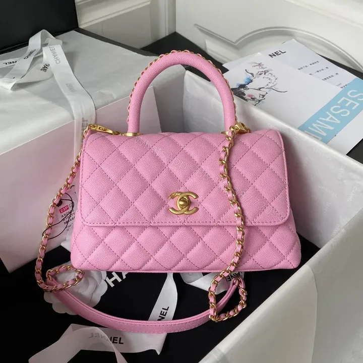 View 1 of Soft Quilted Pink Mini Bag: Compact Luxury, Day-to-Night Versatility