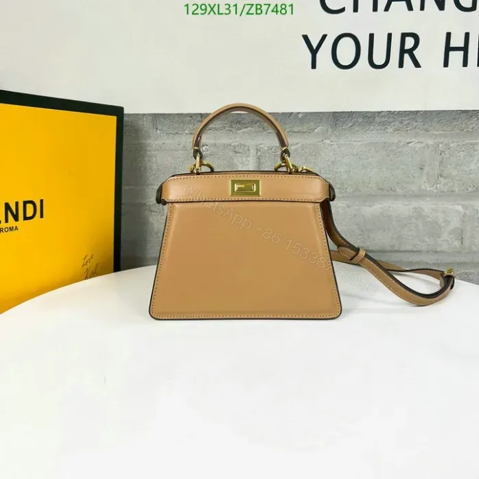 View 1 of Fendi Beige Peekaboo ISeeU Small Bag ZB7481