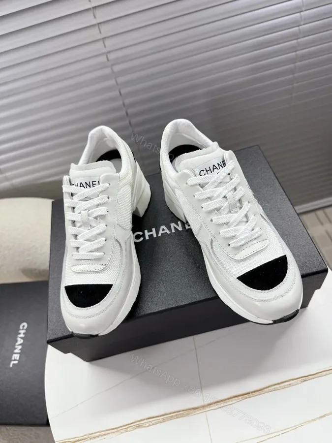 View 1 of White Leather Sneakers with Black Toe Cap – Luxury Casual Comfort