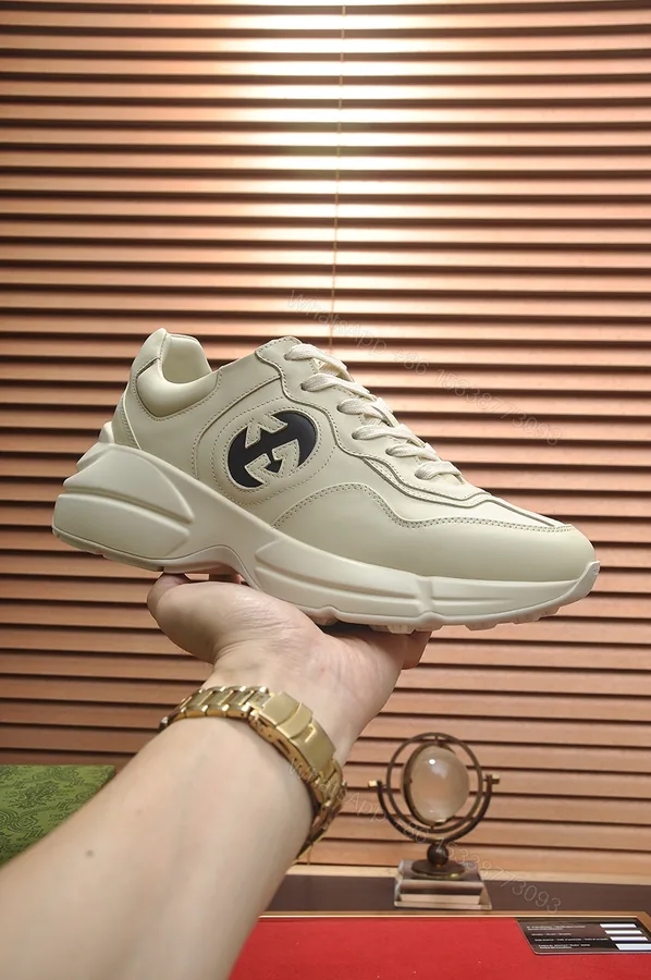 View 1 of Gucci A貨男鞋 奶油白黑GG標誌 拼色厚底經典男鞋