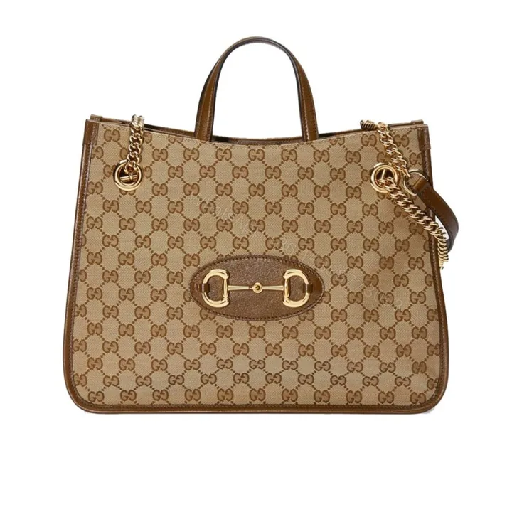 View 1 of Gucci Horsebit 1955 Shoulder Medium Tote Bag Brown 36Cm 623694