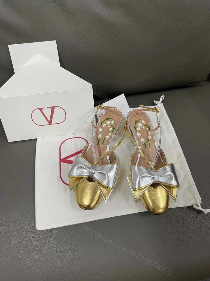 View 1 of Valentino Women Gold Metallic Leather Heels