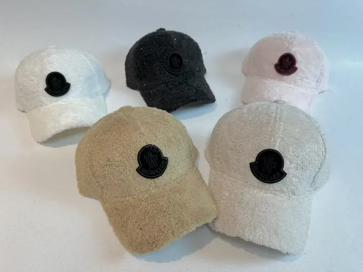 View 1 of Cozy Plush Cap: Textured BouclÃ© with Moncler Patch Style Cap