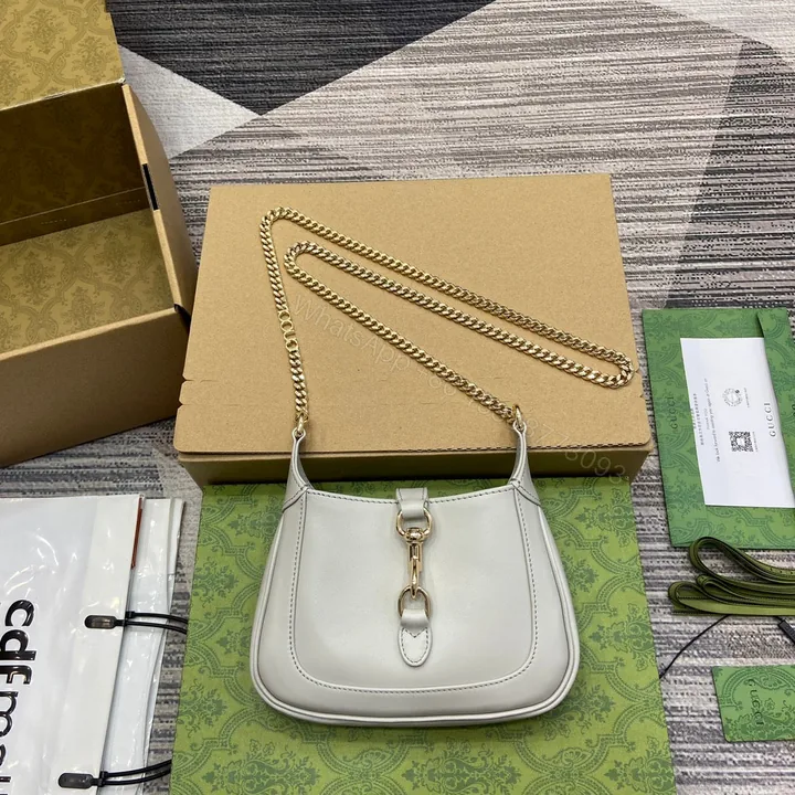 View 1 of JACKIE NOTTE MINI BAG 19 IN WHITE CALFSKIN GOLD HARDWARE
