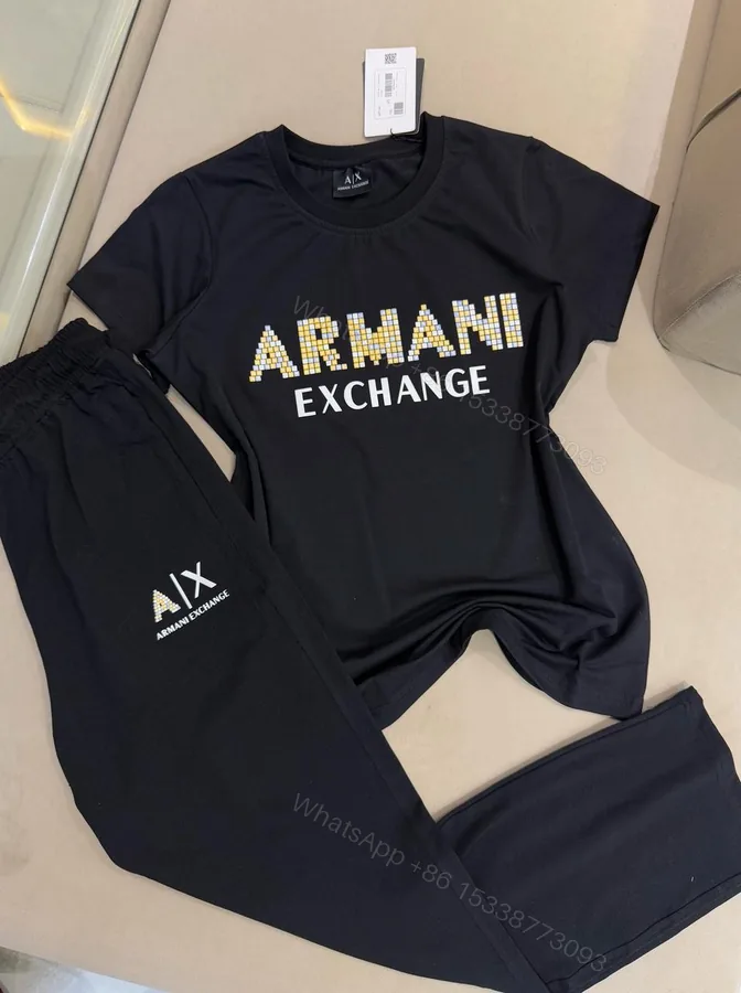 View 1 of ARMANI T-SHIRT WITH TRACK PANT PREMIUM CORD SETS FOR LADIES