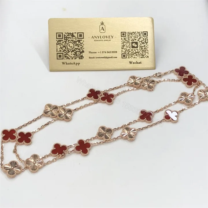 View 1 of Van Cleef & Arpels Vintage Alhambra Long Necklace 20 Motif Guilloche Carnelian VCARP7RO00