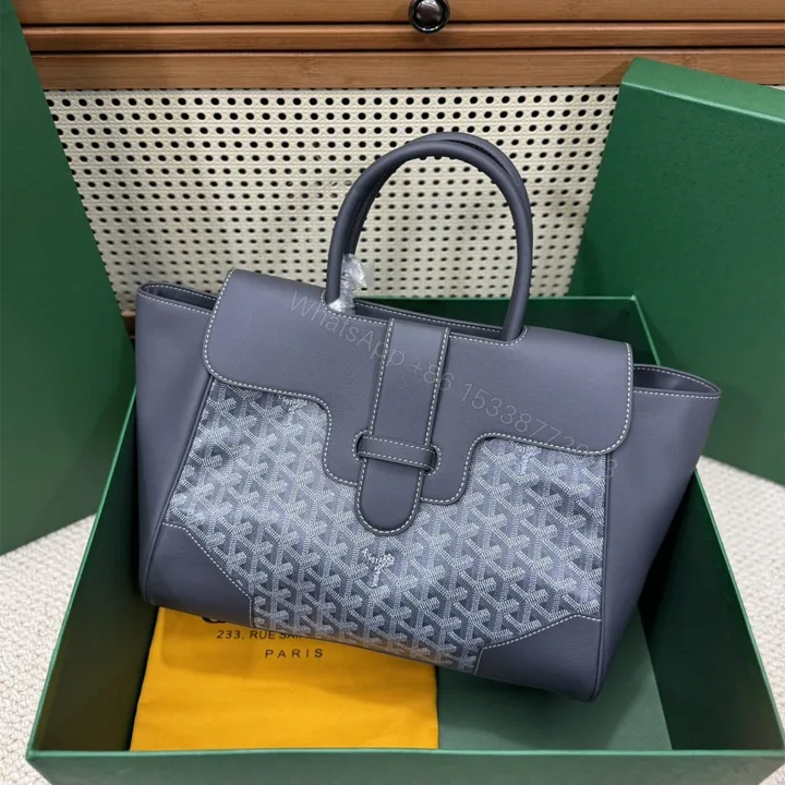 View 1 of 高仿Goyard*SAIGOC6手提托特包雙拼灰色大號免檢版
