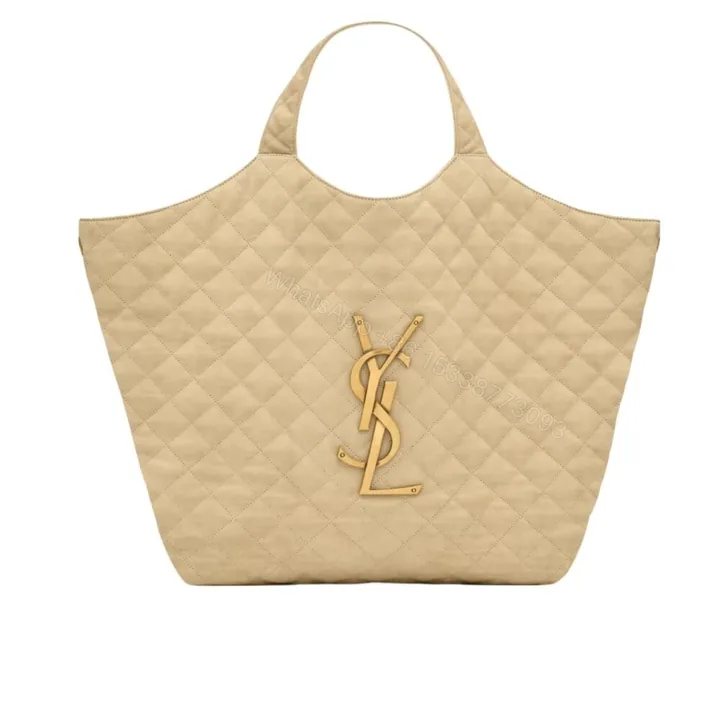 View 1 of Saint Laurent Icare Maxi Shopping Bag In Quilted Beige 50Cm 698651AABR89748