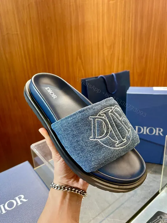View 1 of Denim Monogram Luxe Slide: Everyday Couture Footwear