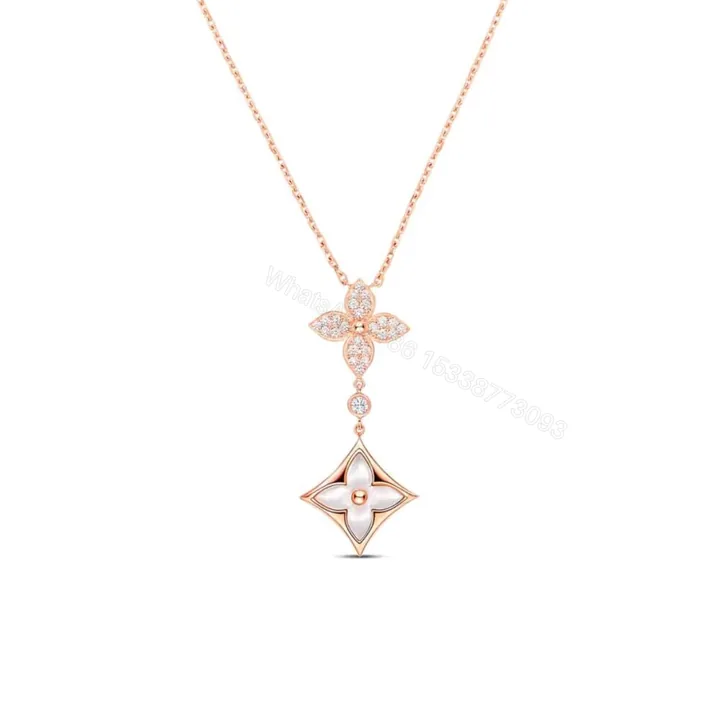 View 1 of Louis Vuitton Color Blossom Double Star Necklace Q94676