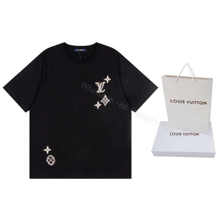 View 1 of LV 一比一男款水鑽Monogram短袖T恤 極簡精品風