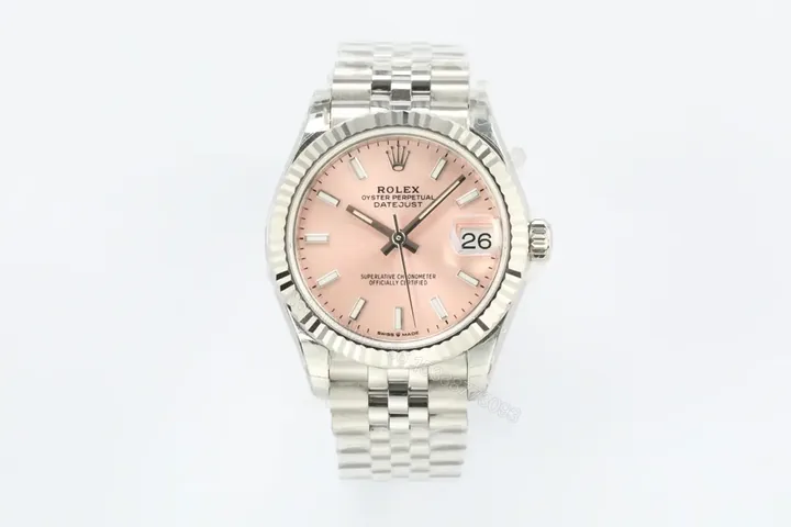 View 1 of Rolex Datejust 31 Stainless Steel Fluted Jubilee Pink Dial 278274-0014
