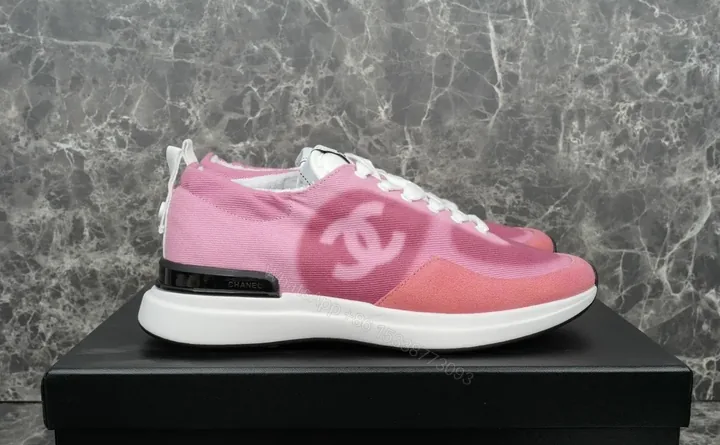View 1 of Pink Gradient Knit Sneaker: Lux Comfort, Signature Accents