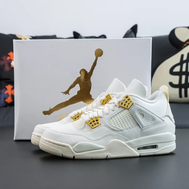View 1 of Air Jordan 4 Metallic Gold Reps