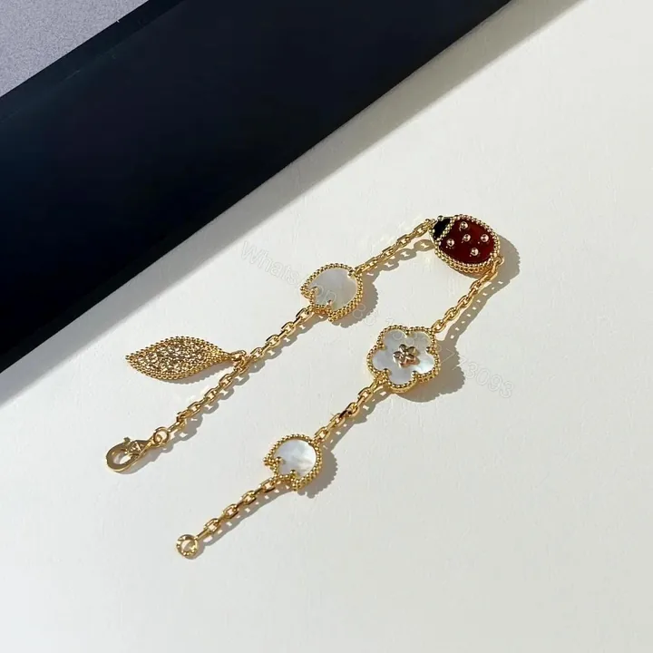 View 1 of VCA 18K Rose Gold 5 Motifs Patterns Lucky Spring Bracelet