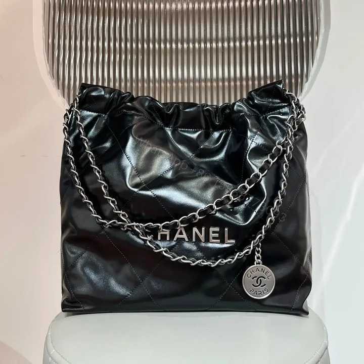 View 1 of CHANEL 22 Small Black Sliver Hardware