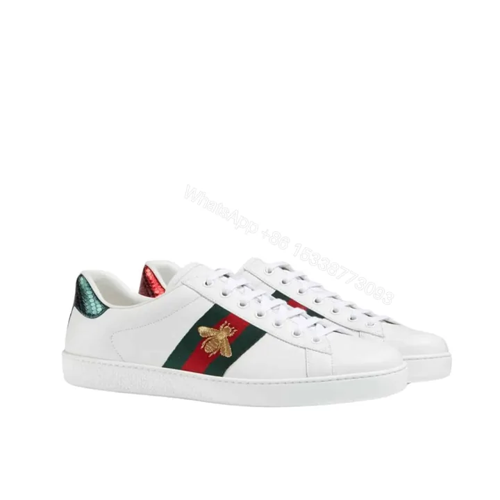 View 1 of Gucci Ace Embroidered Sneaker Bee White 429446 02JP0 9064