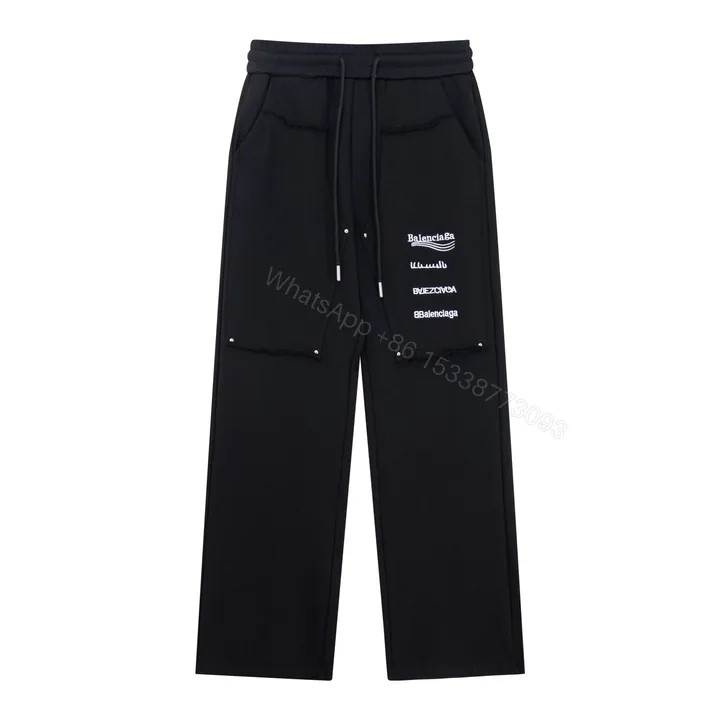 View 1 of Balenciaga 高仿黑色多Logo運動褲 拼接細節設計感十足