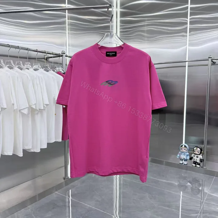 View 1 of Balenciaga 原單 男款 彩色Logo短袖T恤 玫紅亮色街頭風