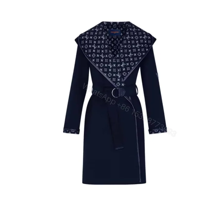 View 1 of Louis Vuitton Hooded Wrap Coat Black 1A4PE6